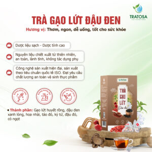 Trà Gạo Lứt Đậu Đen TRATOSA ( 600g) Hương vị Trà Gạo Lứt Đậu Đen