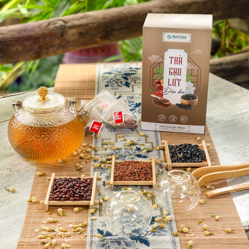 Trà Gạo Lứt Đậu Đen TRATOSA ( 600g) Trà gạo lứt
