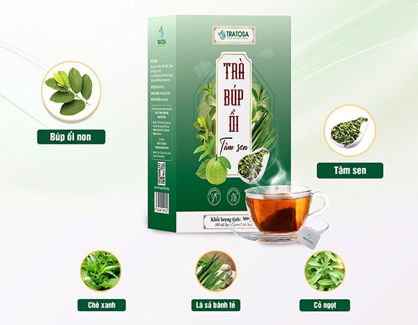 Trà búp ổi tâm sen với 5 thành phần dược liệu có dược tính cao
