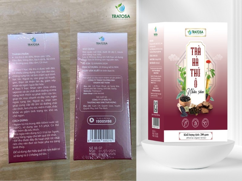 Trà Hà Thủ Ô Nhân Sâm Tratosa