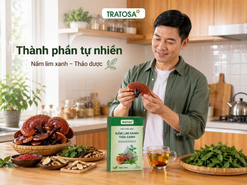 nấm lim xanh có tác dụng gì thành phần tự nhiên trong trà Tratosa