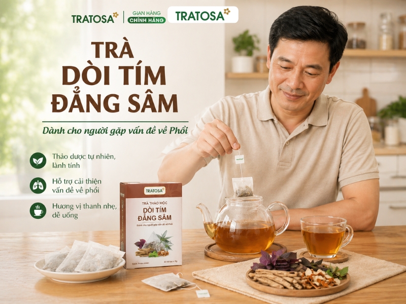 Người đàn ông pha Trà dòi tím đẳng sâm, minh họa trà dòi tím đẳng sâm có tác dụng gì khi dùng hằng ngày