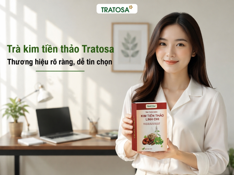 trà kim tiền thảo Tratosa thương hiệu rõ ràng dễ tin chọn