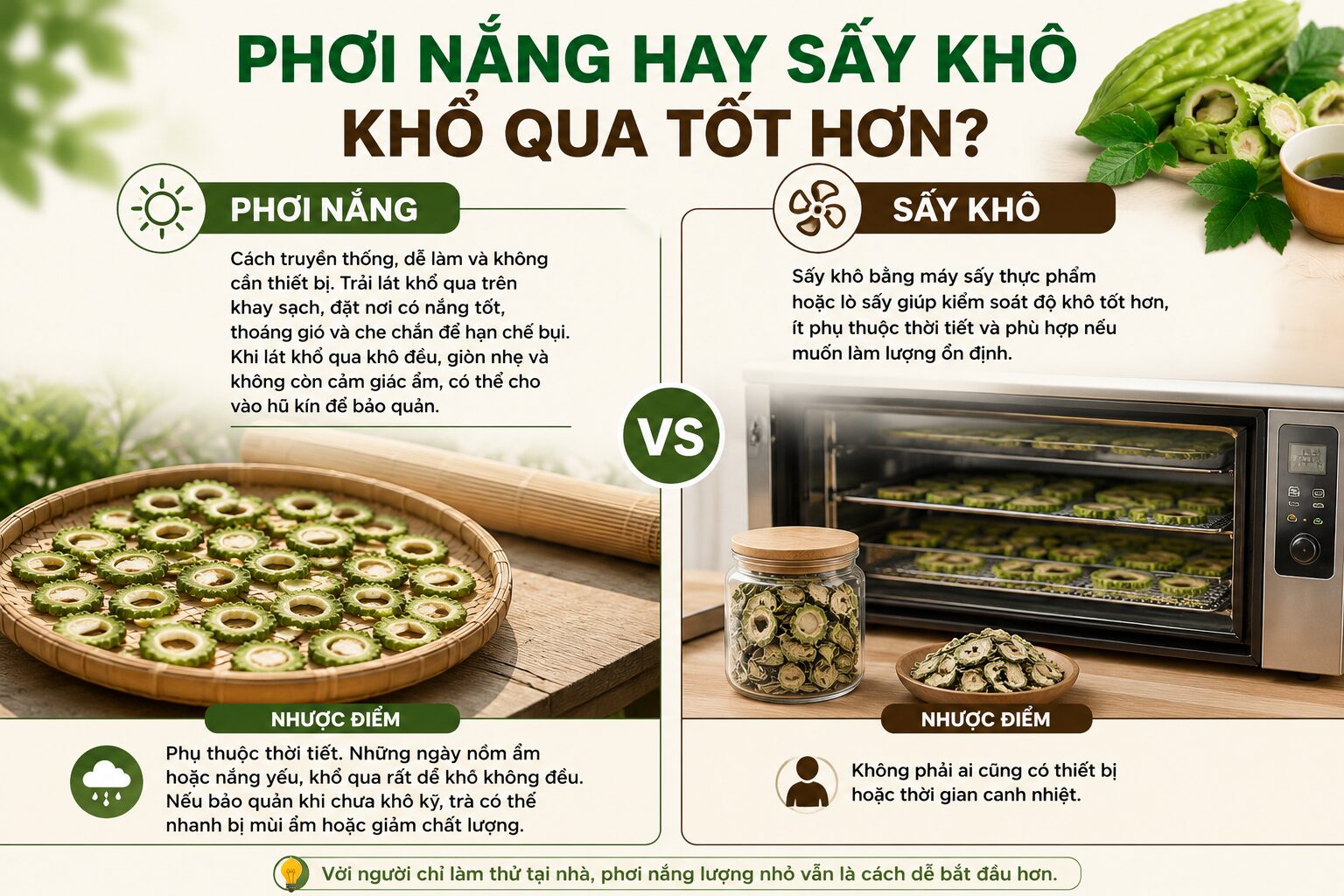 Cách làm trà khổ qua tại nhà: Bí quyết pha dễ uống, bớt đắng và dễ duy trì hằng ngày
