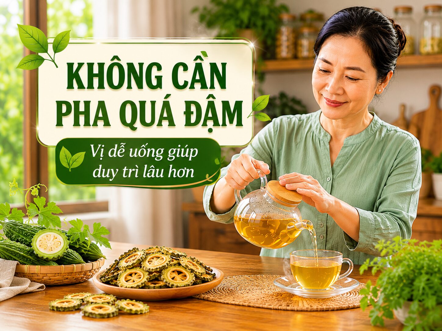 Cách làm trà khổ qua với độ đậm vừa phải giúp dễ uống hơn