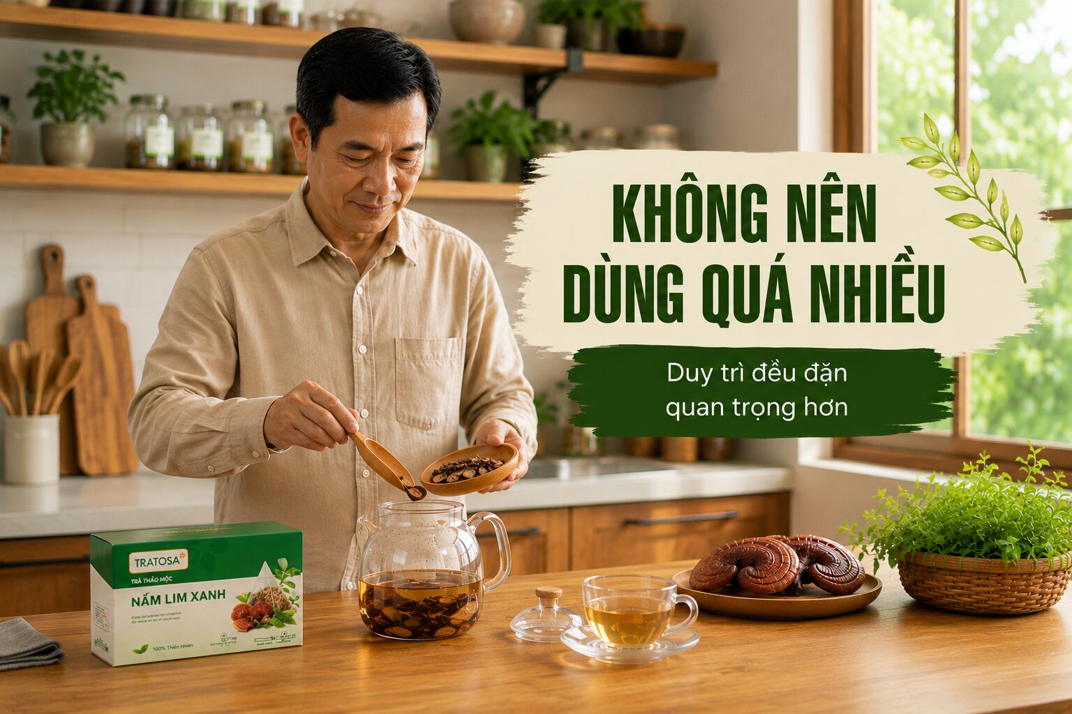 Cách sử dụng nấm lim xanh khô đúng cách với lượng vừa phải để dễ duy trì hằng ngày