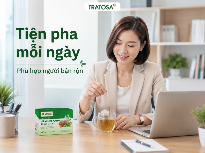 Cách sử dụng nấm lim xanh khô dạng trà túi lọc tiện pha mỗi ngày