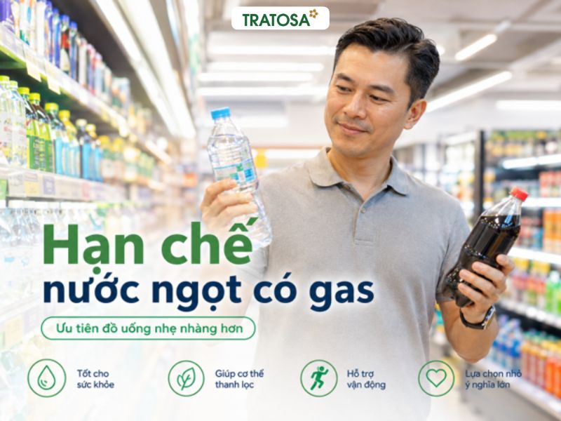 Người sỏi thận nên hạn chế nước ngọt có gas và đồ uống nhiều đường