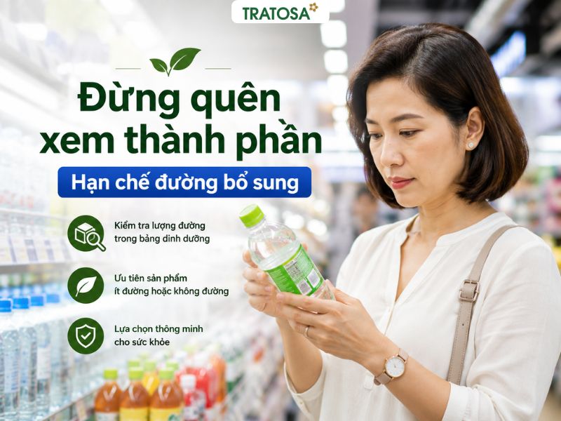 Đọc kỹ bảng thành phần giúp nhận biết lượng đường và lựa chọn thức uống phù hợp hơn.