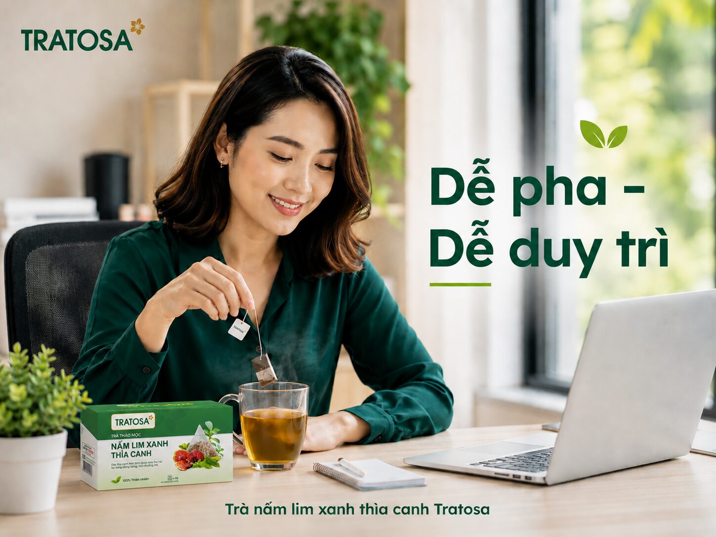 Review trà nấm lim xanh thìa canh Tratosa: Thành phần, vị uống và cảm nhận thực tế Review trà nấm lim xanh thìa canh Tratosa