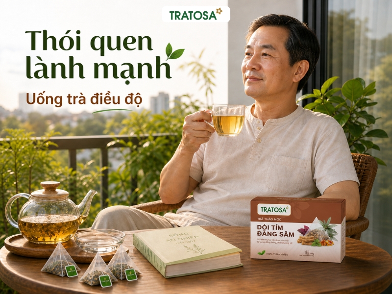 Thói quen dùng Trà dòi tím đẳng sâm Hưng Yên TRATOSA mỗi ngày