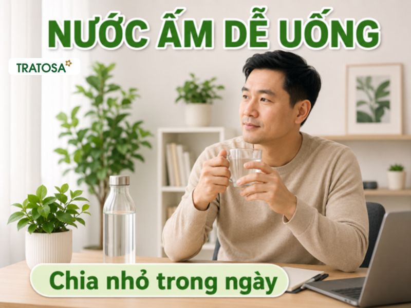 Người bị tiểu buốt có thể ưu tiên uống nước ấm chia nhỏ trong ngày