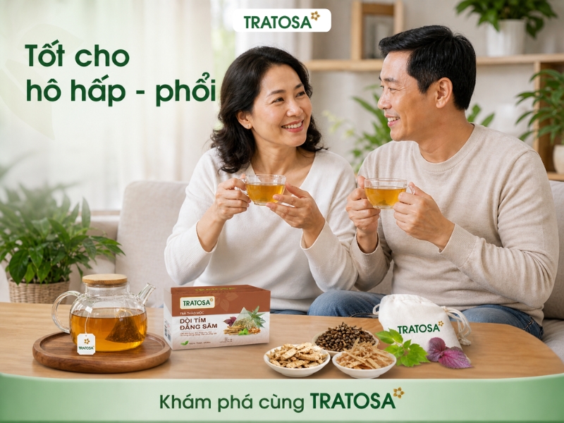 Trà dòi tím đẳng sâm Hưng Yên TRATOSA hỗ trợ thói quen chăm sóc hô hấp