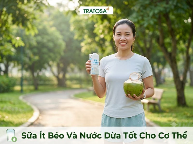 Acid uric cao nên uống gì? Sữa ít béo và nước dừa là hai đồ uống phù hợp cho người gout.
