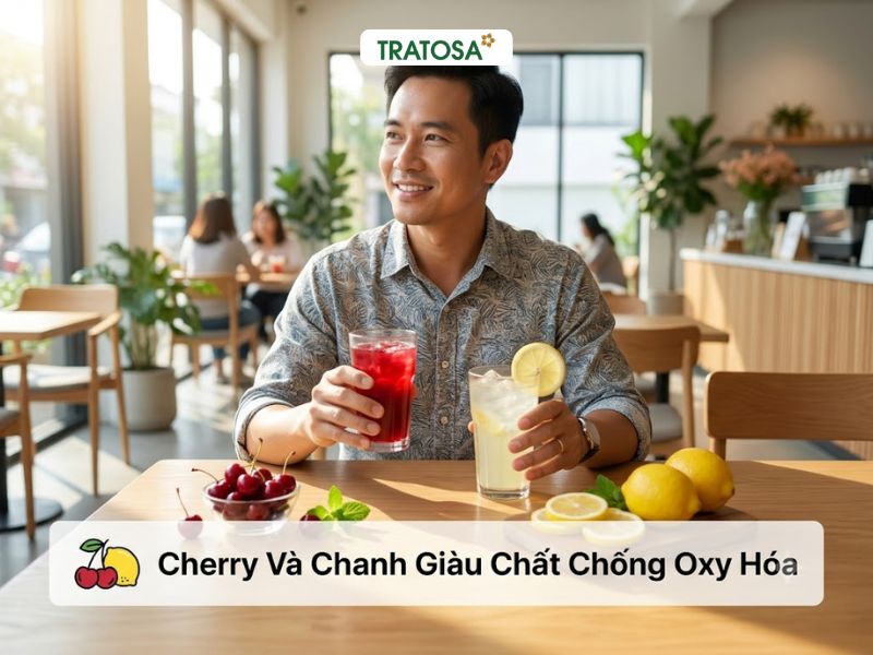 Người acid uric cao nên uống nước ép cherry và nước chanh đúng cách để hỗ trợ kiểm soát acid uric.