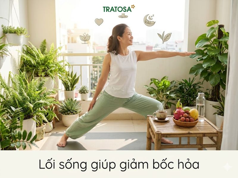 Lối sống lành mạnh giúp giảm bốc hỏa tiền mãn kinh và hỗ trợ cân bằng nội tiết