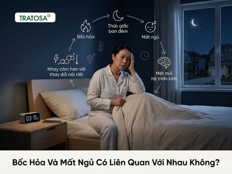 Bốc hỏa và mất ngủ ở phụ nữ tiền mãn kinh có liên quan với nhau