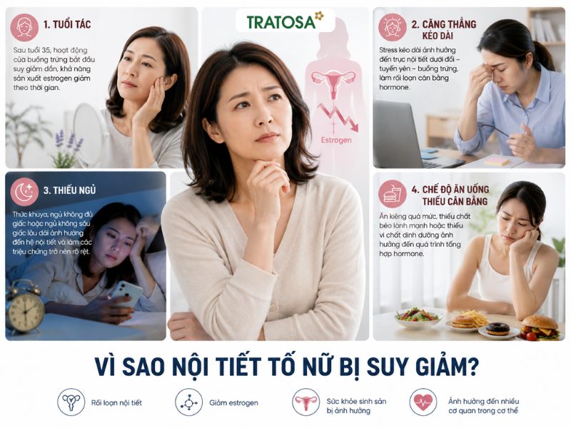 Nguyên nhân gây các dấu hiệu suy giảm nội tiết tố nữ ở phụ nữ sau tuổi 35