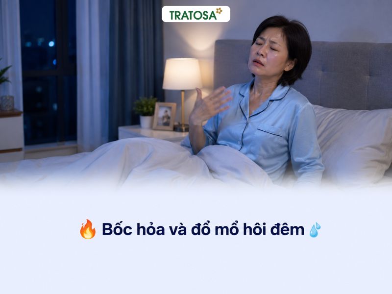 Phụ nữ bị bốc hỏa và đổ mồ hôi đêm do suy giảm nội tiết tố nữ