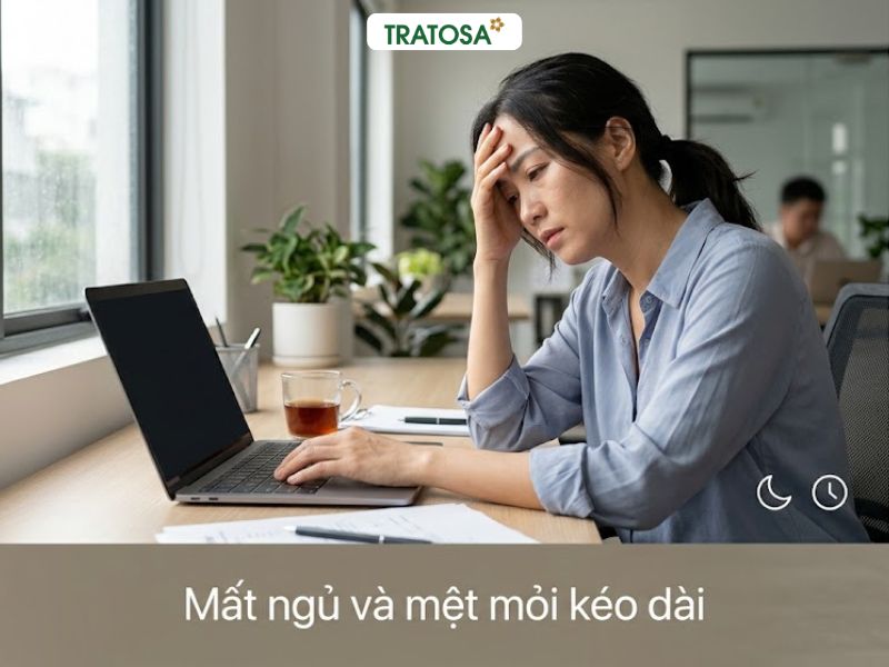 Mất ngủ và mệt mỏi kéo dài là dấu hiệu suy giảm nội tiết tố nữ