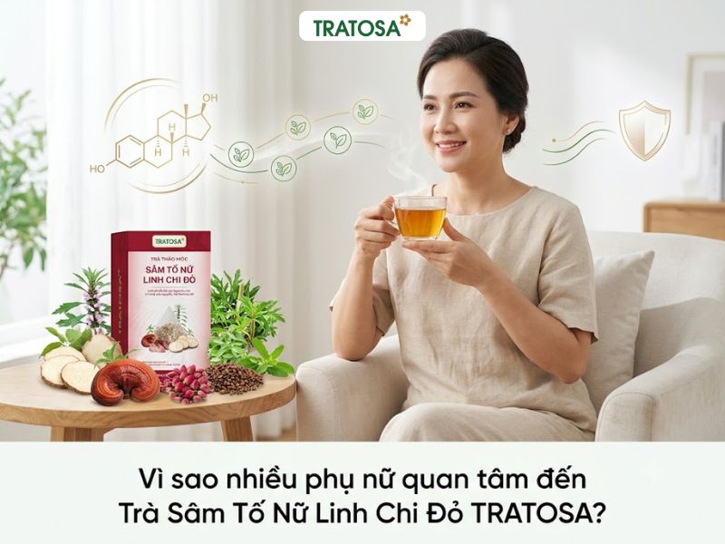 Phụ nữ sử dụng trà thảo mộc hỗ trợ các dấu hiệu suy giảm nội tiết tố nữ