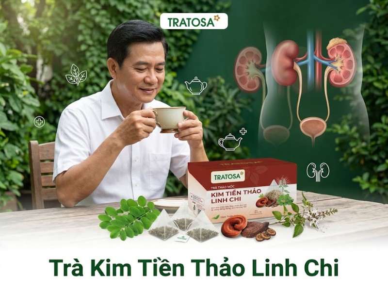 9 Dấu Hiệu Sỏi Thận Giai Đoạn Đầu Cần Nhận Biết Sớm Trà Kim Tiền Thảo Linh Chi TRATOSA dành cho người quan tâm sức khỏe hệ tiết niệu