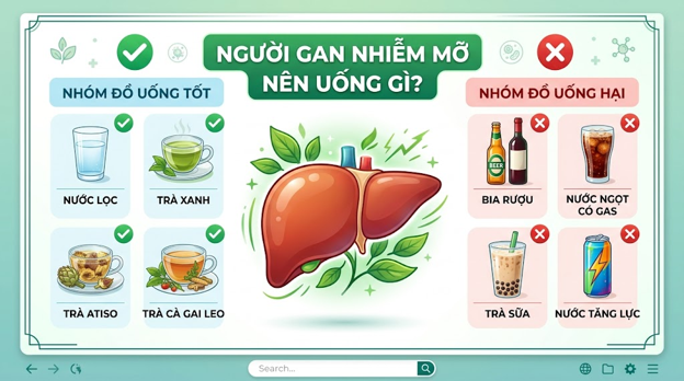 Gan nhiễm mỡ nên uống gì