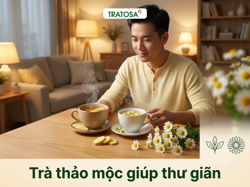 Ho Khàn Tiếng Nên Uống Gì Để Cổ Họng Dễ Chịu Hơn? Người bị ho khàn tiếng uống trà hoa cúc để thư giãn và làm dịu cổ họng