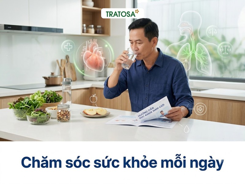 10 Nguyên Nhân Suy Giảm Sinh Lý Nam Thường Gặp Nam giới uống nước và duy trì chế độ ăn uống lành mạnh