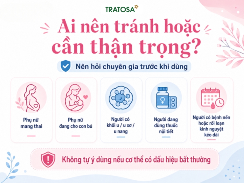 Sâm tố nữ uống vào lúc nào tốt nhất? Cách dùng và lưu ý cho phụ nữ sau 30 Những đối tượng cần thận trọng khi sử dụng sâm tố nữ và sản phẩm thảo mộc hỗ trợ phụ nữ