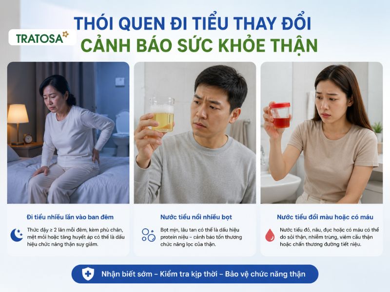 Thận yếu có dấu hiệu gì? Nhận biết sớm để cứu lấy màng lọc cơ thể Thận yếu có dấu hiệu gì - đi tiểu nhiều ban đêm, nước tiểu nổi bọt hoặc có máu là dấu hiệu cảnh báo
