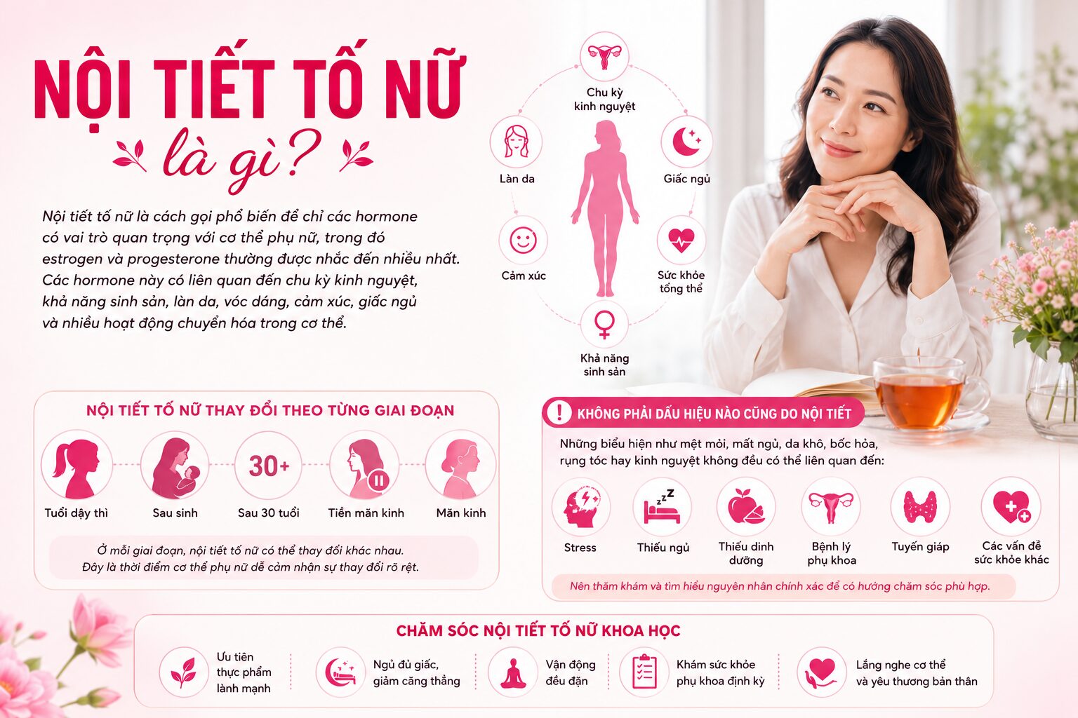 Loại thảo mộc cân bằng nội tiết tố nữ nào thường được phụ nữ quan tâm? Nội tiết tố nữ ảnh hưởng đến chu kỳ kinh nguyệt, làn da, giấc ngủ và sức khỏe tổng thể