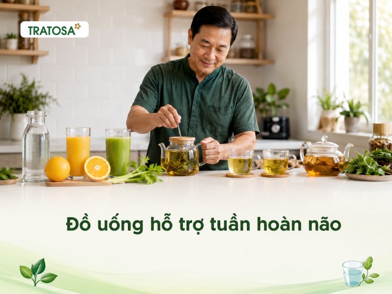 Thiếu máu não nên uống nước gì như trà đinh lăng trà thảo mộc