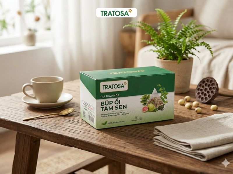 Trà Đinh Lăng Tâm Sen TRATOSA hỗ trợ chăm sóc sức khỏe tuần hoàn não