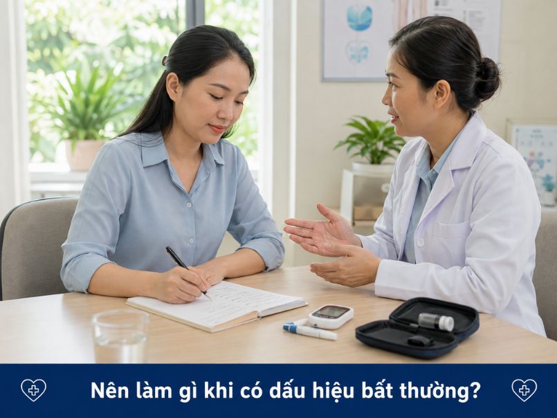 7 triệu chứng cảnh báo đường huyết cao cần kiểm tra sớm Người có dấu hiệu đường huyết cao ghi lại triệu chứng và trao đổi với bác sĩ