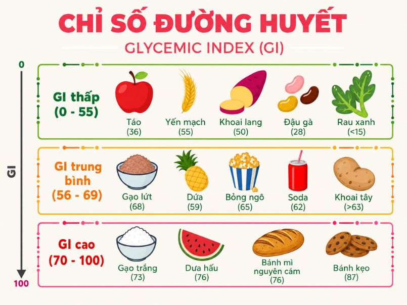 Tìm Hiểu Bảng Chỉ Số Đường Huyết Của Thực Phẩm Và Cách Xây Dựng Thực Đơn Cân Bằng Bảng chỉ số đường huyết của thực phẩm phổ biến