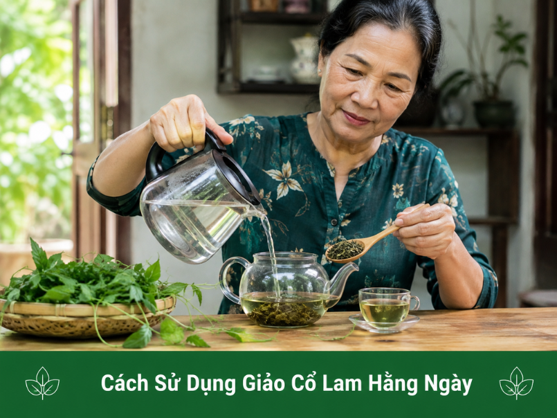 Giảo Cổ Lam Có Tác Dụng Gì Với Đường Huyết? Những Điều Cần Biết Khi Sử Dụng Cách pha và sử dụng trà giảo cổ lam trong sinh hoạt hằng ngày