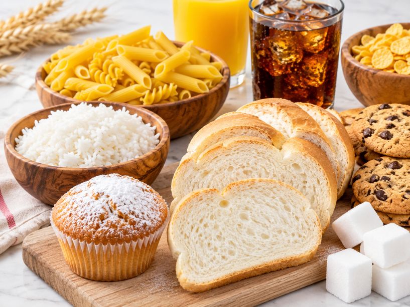 Tiểu đường type 2 kiêng gì? Cách chọn món không làm tăng đường huyết Hình ảnh cơm trắng, bánh mì trắng, mì và bánh ngọt trong nội dung tiểu đường type 2 kiêng gì