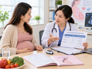 Bác sĩ tư vấn chỉ số đường huyết thai kỳ cho mẹ bầu
