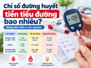 Chỉ số đường huyết tiền tiểu đường bao nhiêu qua FPG HbA1c và OGTT