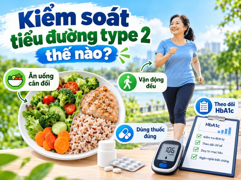 Cách kiểm soát tiểu đường type 2 bằng ăn uống vận động và theo dõi HbA1c